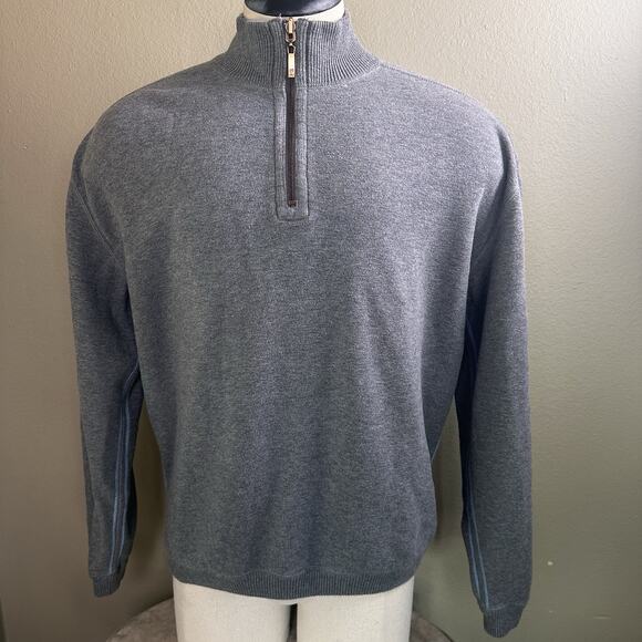 Tommy Bahama Men L 1/4 Zip pullover Gray - Picture 2 of 16